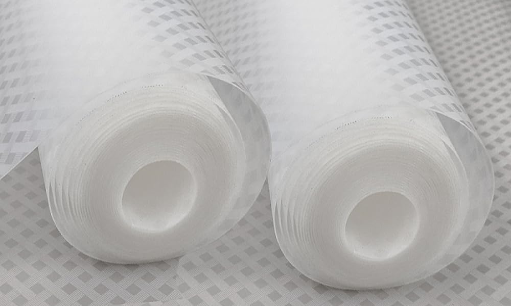ElastPro (30 cm X 1.5 m Pack of 2) Transparent Food Grade EVA Shelf Liners mat roll for Kitchen Drawer, Table mat, Shelf mat,cupboad mat, Dinning mat, almirah Shelf (Check Pattern Transparent)