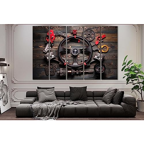 Cuadro impreso en lienzo de coche deportivo de 5 piezas 180 x 120 cm