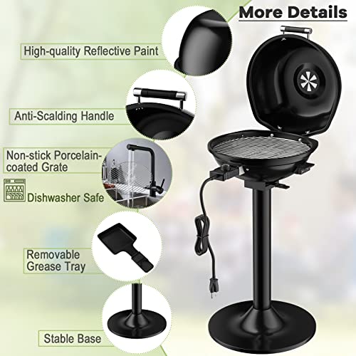 Giantex Electric Grill, 1600W Portable Barbecue Grill With Removable Non-Stick Grilling Rack, Adjustable Temperature, Oil Drip Tray, For Indoor Outdoor Picnic Camping Backyard Cooking, Black #TOP4