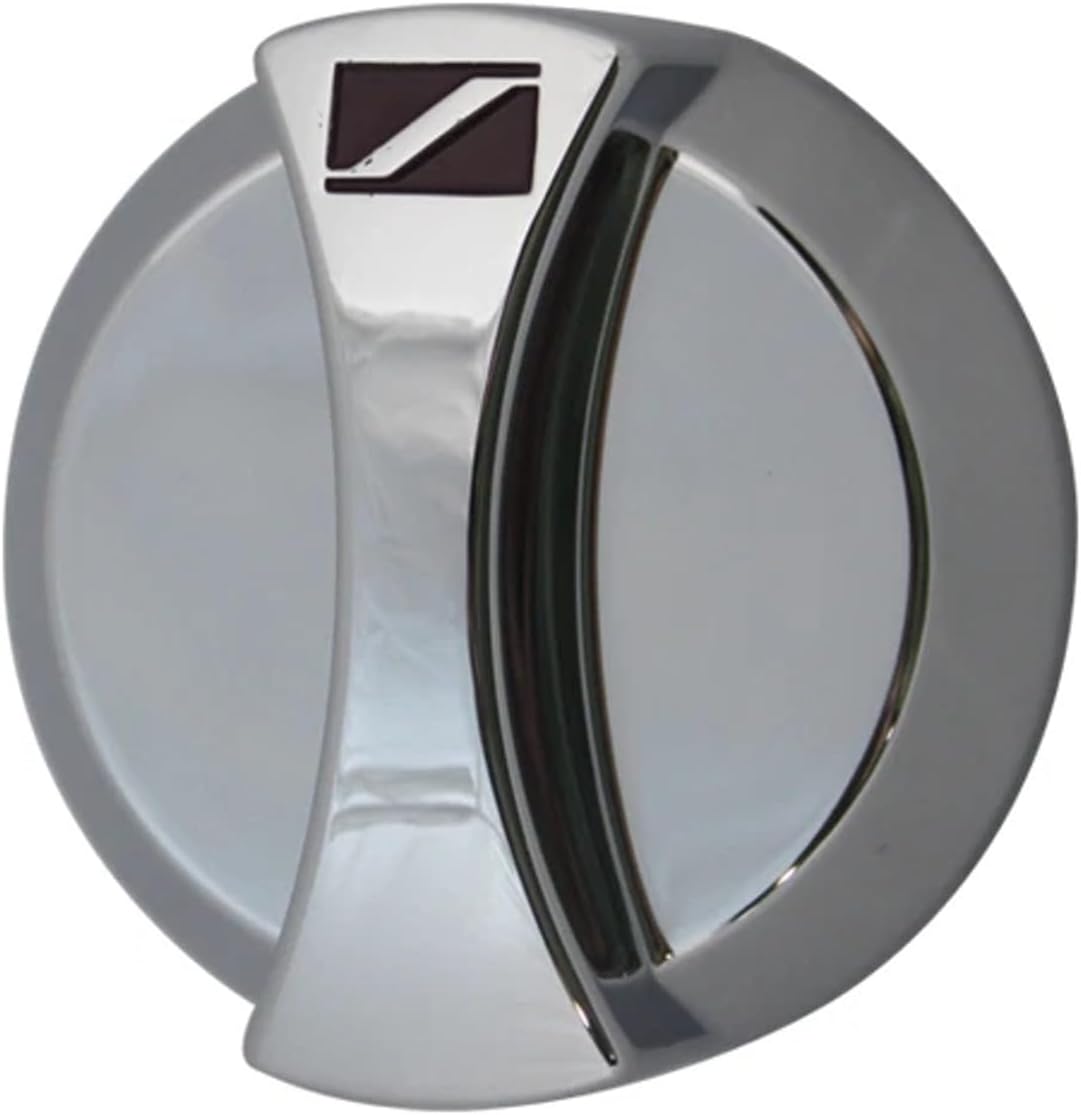 Burner Valve Knob Chrome 2-1/2 In OD 1/4 In D-Stem Flat Up Replacement for #1189600