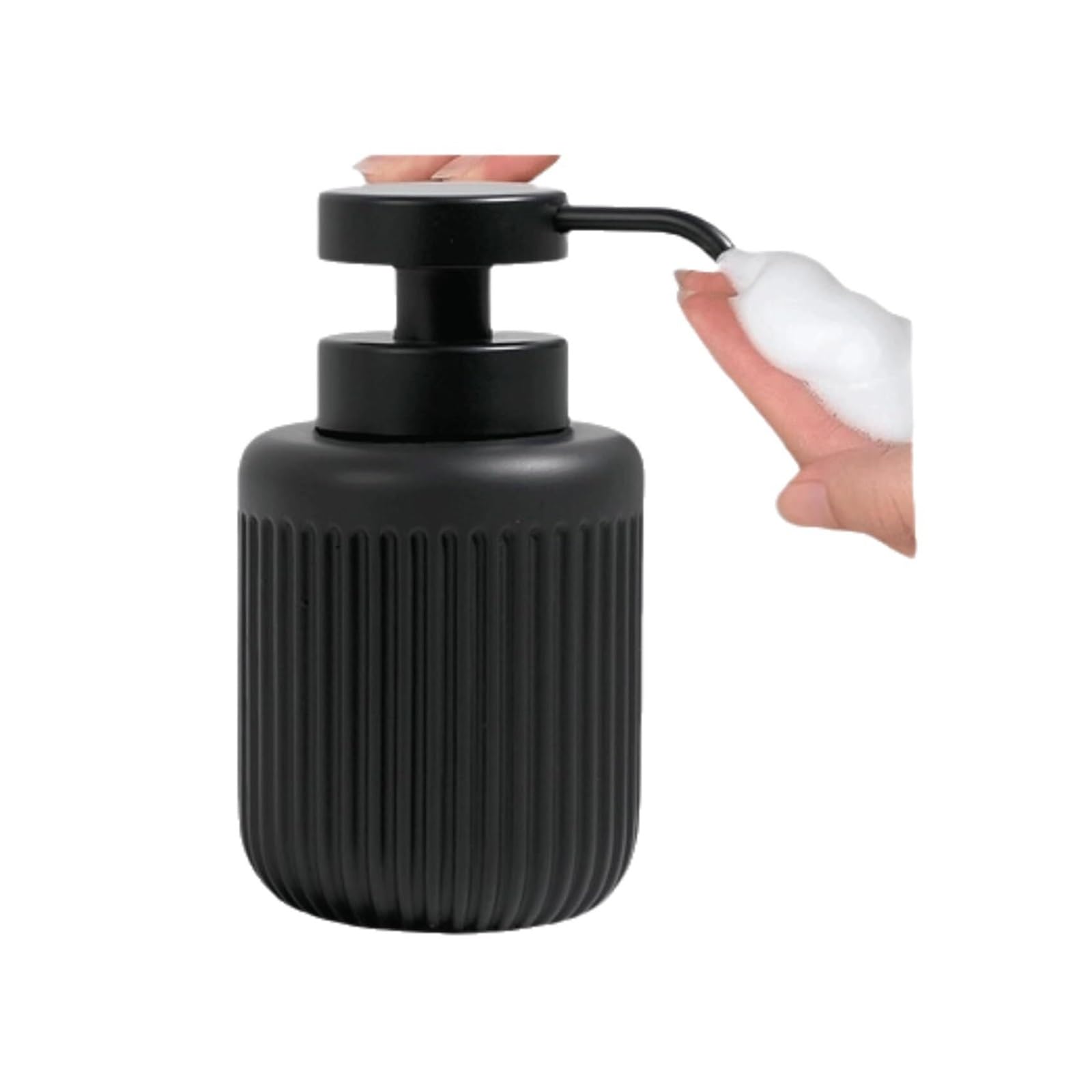 Qyleee Black1 Hand Refillable Foaming Hand 11Oz Resin Bottle Empty Removable Dish For Bathroom(Black1)