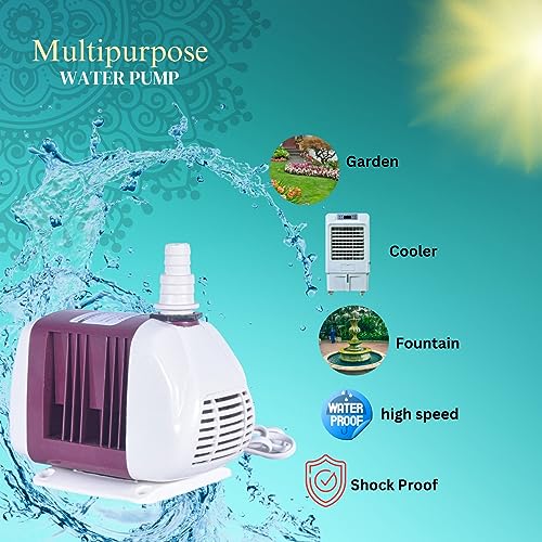 Image of Depron 40 Watt Multipurpose Submersible Water Pump | Thermal Overload Protection | Auto Restart After Cooling | For Air Cooler, Aquarium, Pond, Fountain, (40 Watt Subo Maroon)