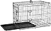 AmazonBasics Double-Door Folding Metal Dog or Pet Crate Kennel with Tray, 30 x 19 x 21 Inches