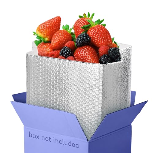 Amiff Foil Insulated Box Liners, 6 x 6 x 6 Inches. 10 Pack Thermal Box Liners for Frozen Food. Self-Seal Insulated Shipping Containers for Shipping Food. Leakproof Insulated Shipping Bags for Food