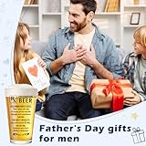 Father's Day Appreciation Birthday Gift for Dad Daddy Father Husband Brother Friends Boyfriend Uncle Cool Gag Retirement Gifts for Men Beer Lovers Coworker Retired-Prescription Beer Glasses16oz