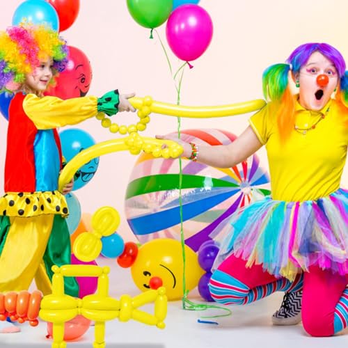 Image of LXZFCRG 260 Balloons Yellow Long Balloons for Balloon Animals, Thickening Long Skinny Latex Twisting Balloon for Balloon Garland Halloween Party Suppies Birthday Wedding (Yellow)