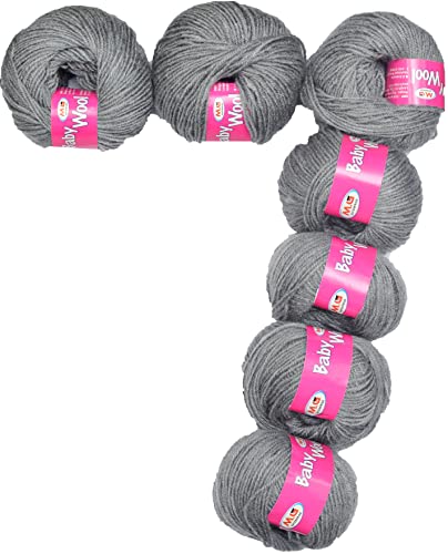 Image of M.G Enterprise MG Baby Steel GreyWool Thread 175 Soft Yarn for Crochet, Hand Knitting & Art Craft