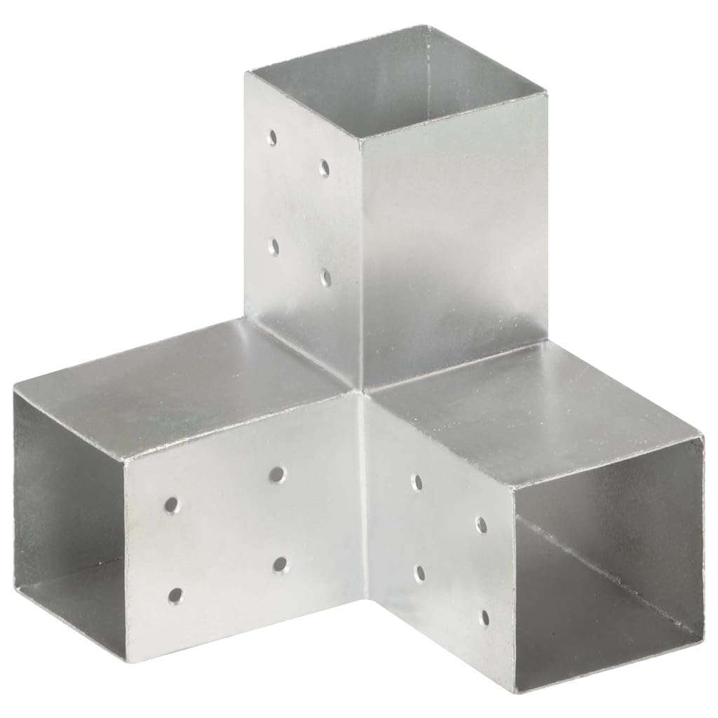 Conector de postes en forma de Y de metal galvanizado para vigas de madera de 81 x 81 mm, elemento de conexión de 3 vías para postes de vallas, travesaños, travesaños, puntales, fijación