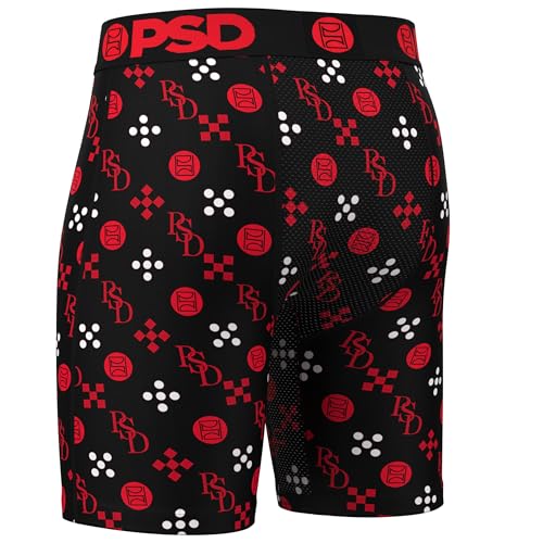 PSD Mens Boxer Briefs - Wf Lux Red, 7 Inch Inseam, Moisture-Wicking, 4-Way Stretch, Boxer Briefs for Men Pack3