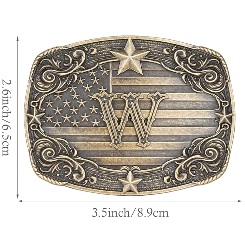Image of Western Belt Buckle for Men Women Initial Letter A to Z Cowboy Belt Buckle Texas Buckle hebillas vaqueras para hombre