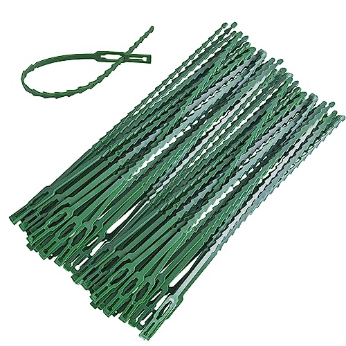 Treki 150pcs 230mm Attaches de Plantes Réglables de Jardinage Attaches Réglables Serre Câbles Lien de Serrage en Plastique Réutilisable pour Vertes Arbustes...