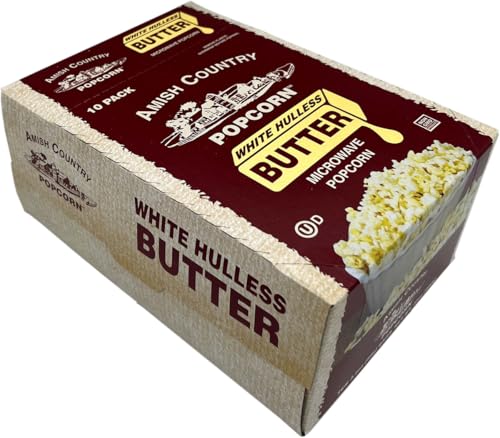 Amish Country Popcorn | Old Fashioned Microwave Popcorn | Medium White 10 Pack...