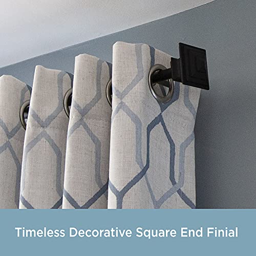 Kenney Mission 3/4" Decorative Bay Window Curtain Rod, 78-144", Black #TOP4