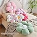 Vdoioe White Flower Pillow, Daisy Shaped Throw Pillow 15.7In, Cute Flower Seating Cushion for Sofa, Couch, Bed