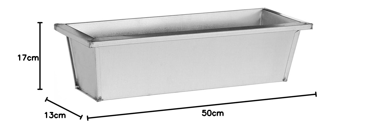 Dehner Pflanzgef, Blumenkasten, ca. 50 x 17 x 13 cm, Metall, silber :  Amazon.de: Garten