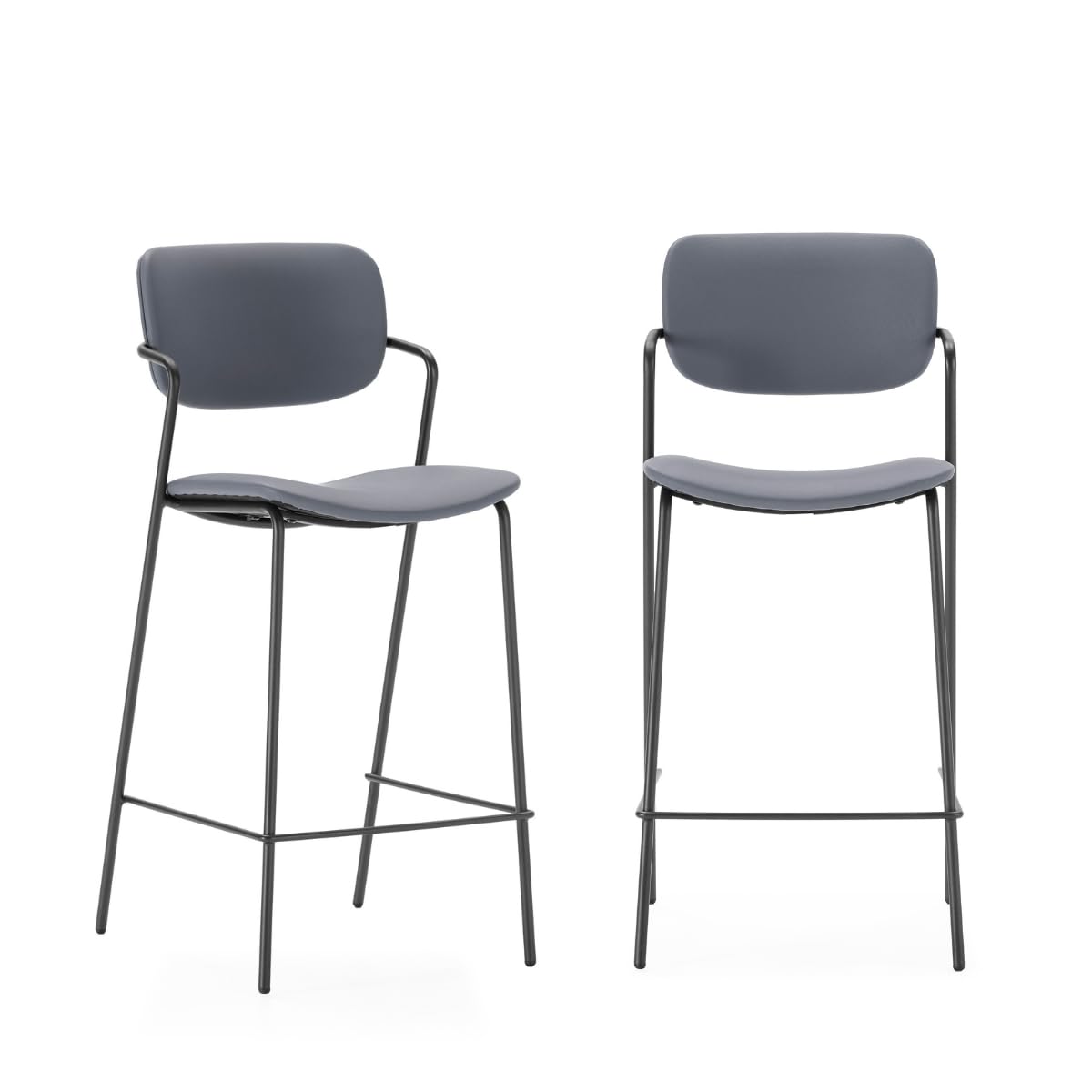 Tabourets de bar chic métal noir MAIKA hauteur 66 cm