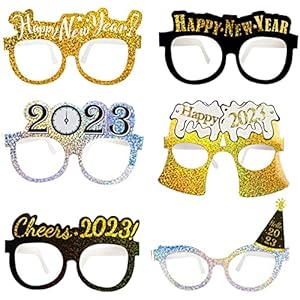 12 Pack Happy New Year Eyeglasses Fancy New Year Party Glasses Celebration Party Favor for 2023 New Year’s Eve Party…