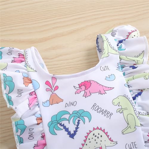 Girls Dinosaur Prints Swimsuit Bathing Suit Size for Toddler Little & Big Kids Swimsuits Cover up Girls Cow Print Short3