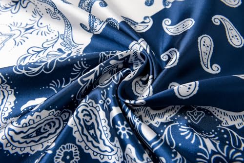 Image of 35 inch Men's Silk Cowboy Scarf - Oversized Western Bandana Neckwear, Large Square Scarf with Gift Packaging