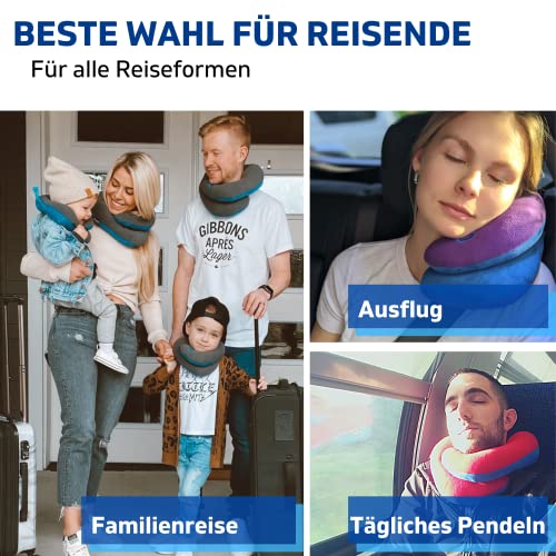 BCOZZY Nackenkissen Für Reisen, Bietet Doppelte Unterstützung Für Kopf, Nacken Und Kinn In Jeder Schlafposition Auf Flügen, Im Auto Und Zu Hause, Bequemes Flugzeug-Reisekissen, Größe Large, Blau - Image 7