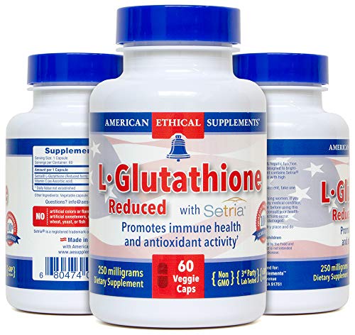 L-Glutathione with SetriaÂ® (250 mg) - 60 Veggie Caps â€“ Immune & Antioxidant Activity. Enhanced with Vitamin C to Increase Blood Levels of glutathione