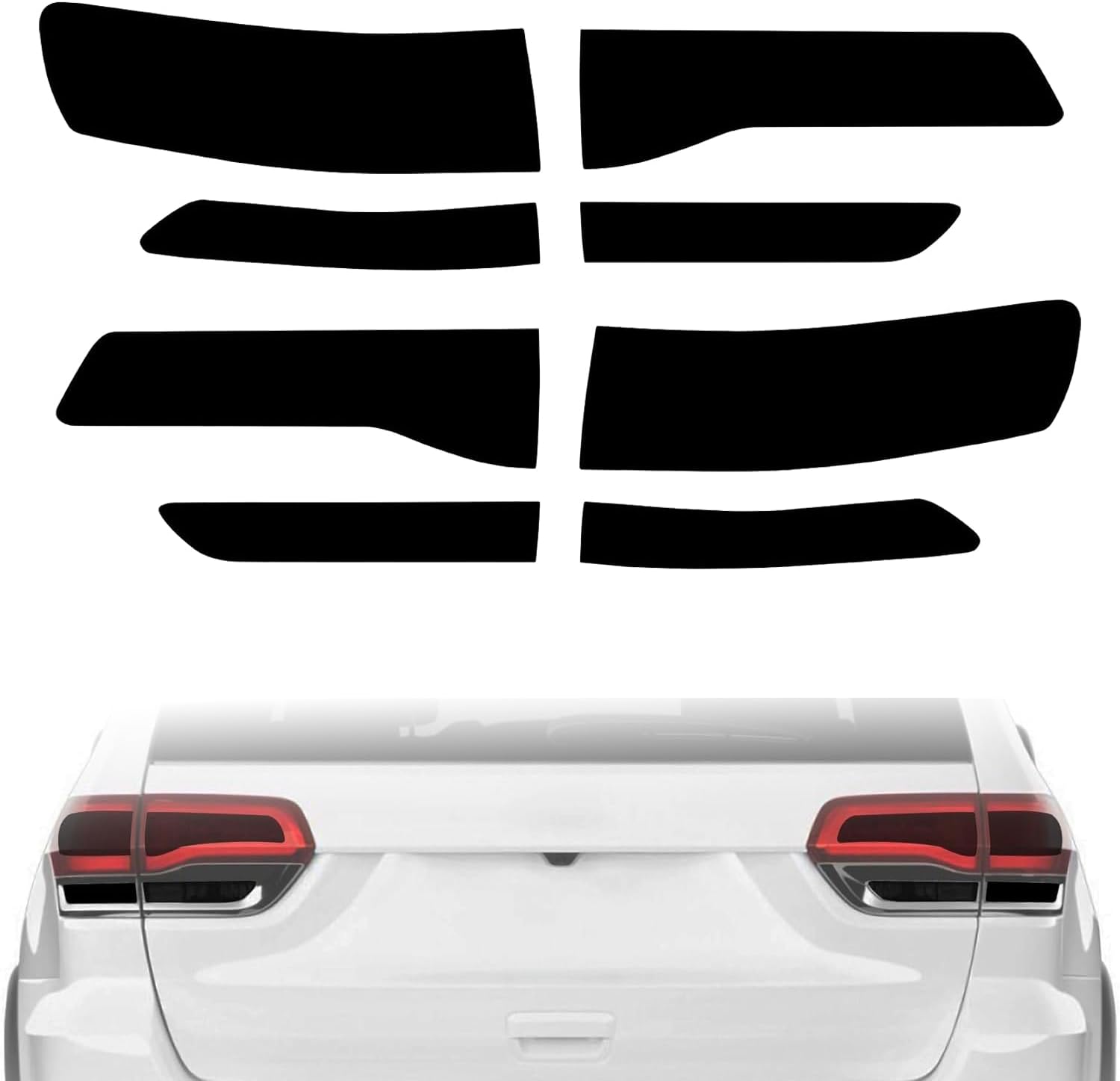 NDRUSH Smoked Taillight Rear Fender Vinyl Tint Film, Precut Overlay, Tail Light Wrap Cover Compatible with 2014-2020 Jeep Grand Cherokee
