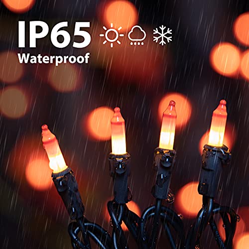 Image of Minetom 100-count 25Ft.Yellow & Orange Candy Corn Incandescent Mini Halloween String Lights for Outdoor & Indoor Halloween Decoration, Waterproof & Connectable, 2 Pack