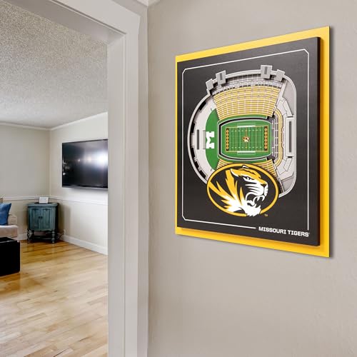 Image of YouTheFan Officially-licensed NCAA Stadium Series 3D Wall Art - multi-layer team stadium replica, detailed sports fan gift, indoor decor