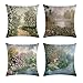 Housse de coussin taie d'oreiller paysage en fleurs et arbres paysage 4 en 1 Professionnel traité