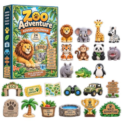 Animal Advent Calendar 2026 Zoo Countdown Calendar Christmas Ornaments - image 1