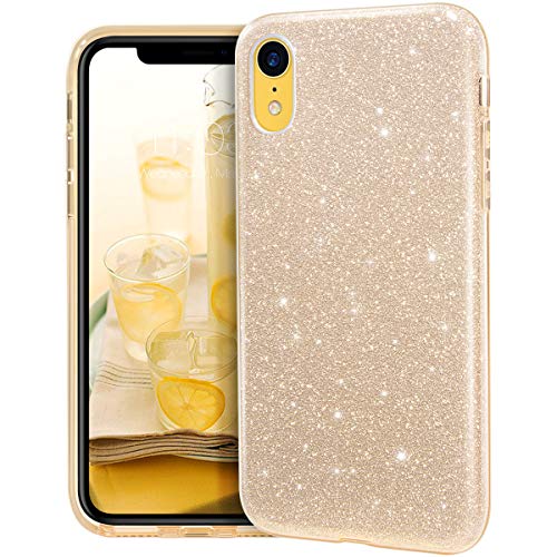 MATEPROX Compatible with iPhone XR case,Bling Sparkle Cute Girls Women Protective Case for Phone XR 6.1'(Gold)