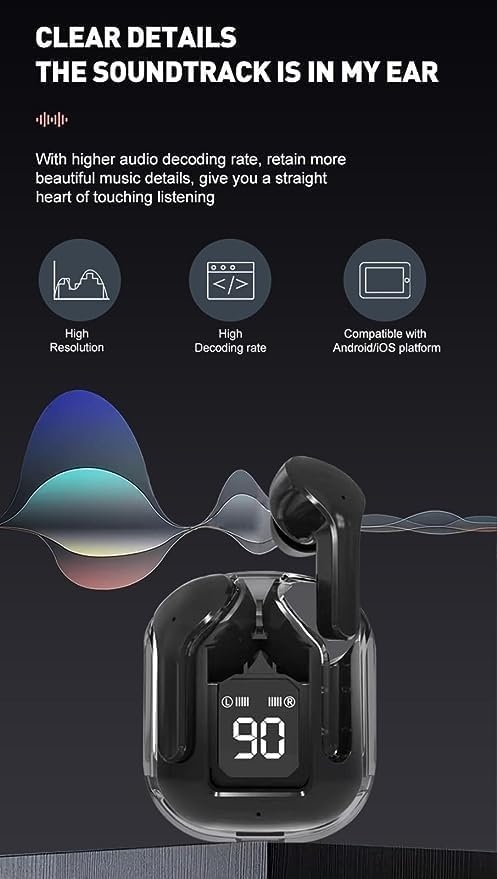 Image of Wireless Ear Bear Buds Wireless with 60H Playtime, Noise Isolation & Clear Calls, Bluetooth Earbuds with Voice Assistant, Bluetooth V 5.3 & with Type C Fast Charging 60H Playtime (Multicolour)