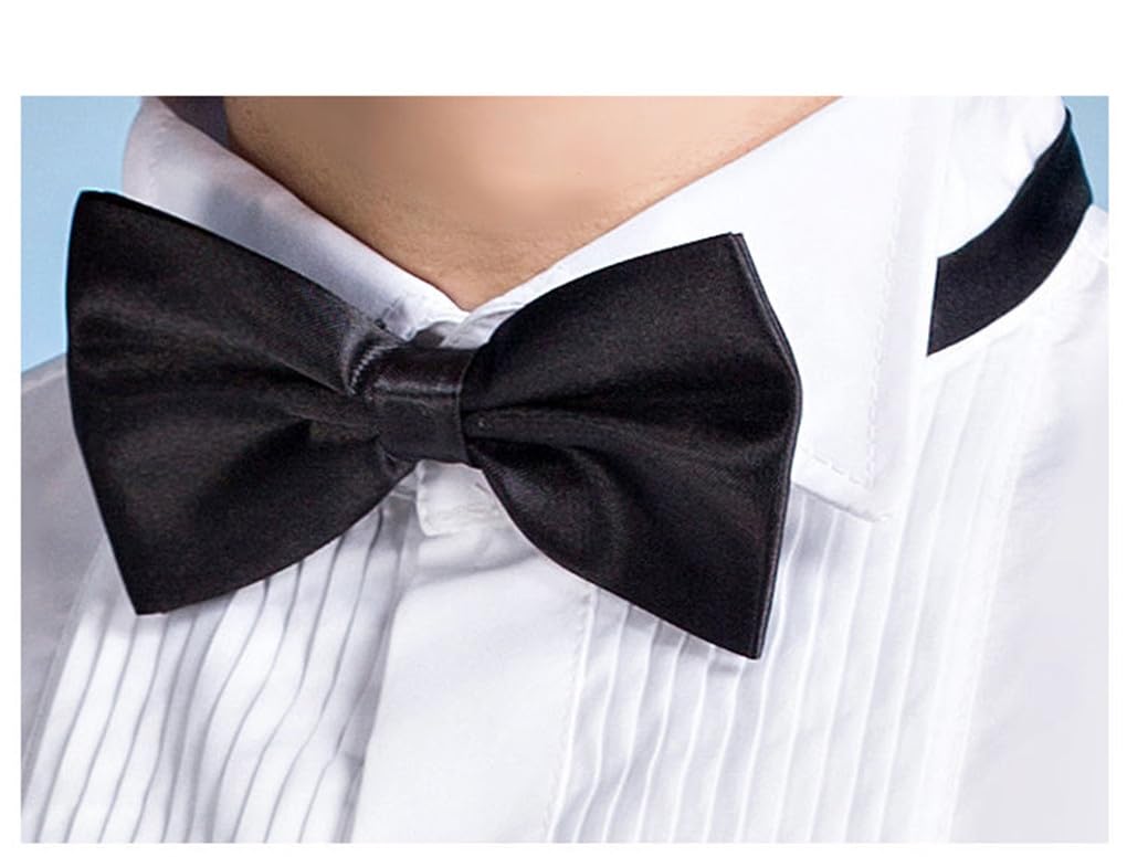 keusyoi Camicia Classica da Uomo Camicie da Smoking Formali da Uomo con Papillon Rosso Nero Camicie da Sposo da Sposa per Feste