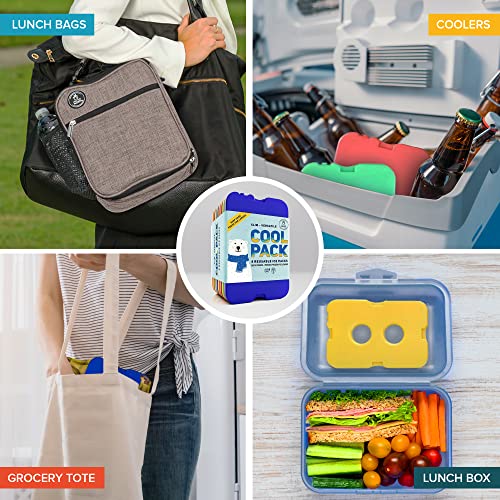 Image of Healthy Packers Ice Packs for Lunch Boxes & Coolers - 8pk Original Cool Pack | Slim & Long-Lasting Reusable Ice Pack for Lunch Bags | Freezer Packs for Coolers (Set of 8)