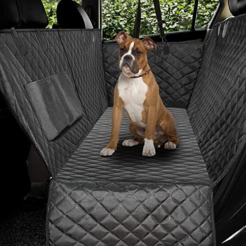 Image of DOUBLE R BAGS Dog Car Seat Cover | Waterproof, Scratch-Proof, Non-Slip Pet Travel Hammock with Seat Anchors | Machine Washable, Durable Back Seat Protector for Dogs | Universal Fit (144x152x10 cm)
