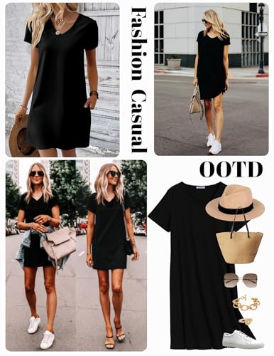 Ekouaer Cotton Nightgowns for Women Short Sleeve Womens Nightgown V Neck Sleep Shirts for Women Soft Sleepwear S-XXXL4