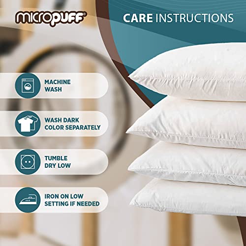 Micropuff Body Pillow Cases Set Of 2- Soft Brushed Microfiber & Wrinkle Free Fabric, Machine Washable Large Pillow Covers - Hypoallergenic Long Pillow Cases 20X54 - White (2 Pack) #TOP4