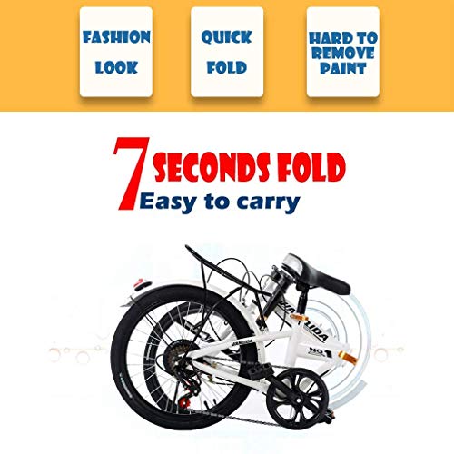 Vouwfiets, Heren Dames Opvouwbare Fiets + Stad Opvouwbare Mini Compacte Fiets Urban Commuter Adult, Opvouwbare Stads… - Afbeelding 7