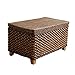 qiuqiu Podnóżek w stylu vintage, podnóżek, podnóżek, przechowywanie, toaletka, retro rattanowy taboret do przechowywania do salonów, sypialni bawialni organizowanie przedmiotów - 50 x 30 x 30 cm