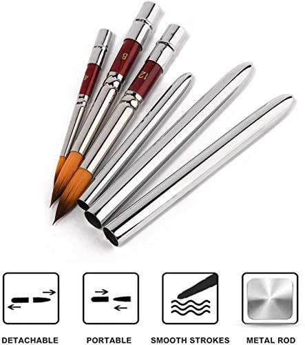 Golden Maple Watercolour Travel Paint Brushes, 3Pcs Round Pointed Tip Nylon Hair With Leatherette Carry Case For Painting, Perfect For Fluid Acrylic Gouache Oil Painting thumb #3