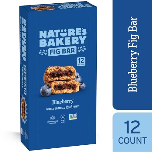 image for Nature's Bakery Whole Wheat Fig Bars, Blueberry, Real Fruit, Vegan, No