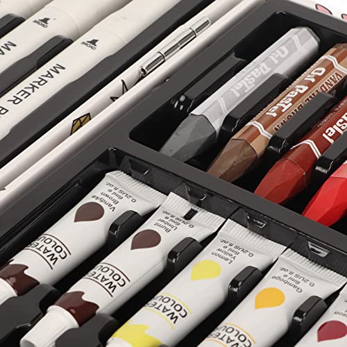 Conjunto de Arte 53 Peças, Giz de Cera, Suprimentos para Desenho e Pintura, Kit de Giz de Cera, Supr