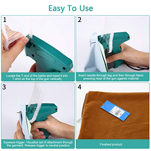 BS ONE Price Tagging Gun for Clothing, Standard Retail Price Tag Attacher Gun for Clothes with 6 Needles & 1000pcs 2" Barbs Fasteners for Store by BS ONE - Used condition - Image 5