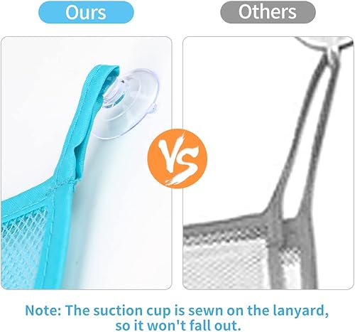 Miniatura 5 de SHXKUAN Paquete de 2 organizadores de juguetes para bañera para niños, bolsa de malla, soporte para juguetes de baño, almacenamiento de juguetes,