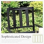 Sophia & William Patio Table and Chairs Set, Outdoor Dining Set for 6, 7 Piece Metal Patio Furniture, 60" Black Rectangular Table(Stripe) - Image 4