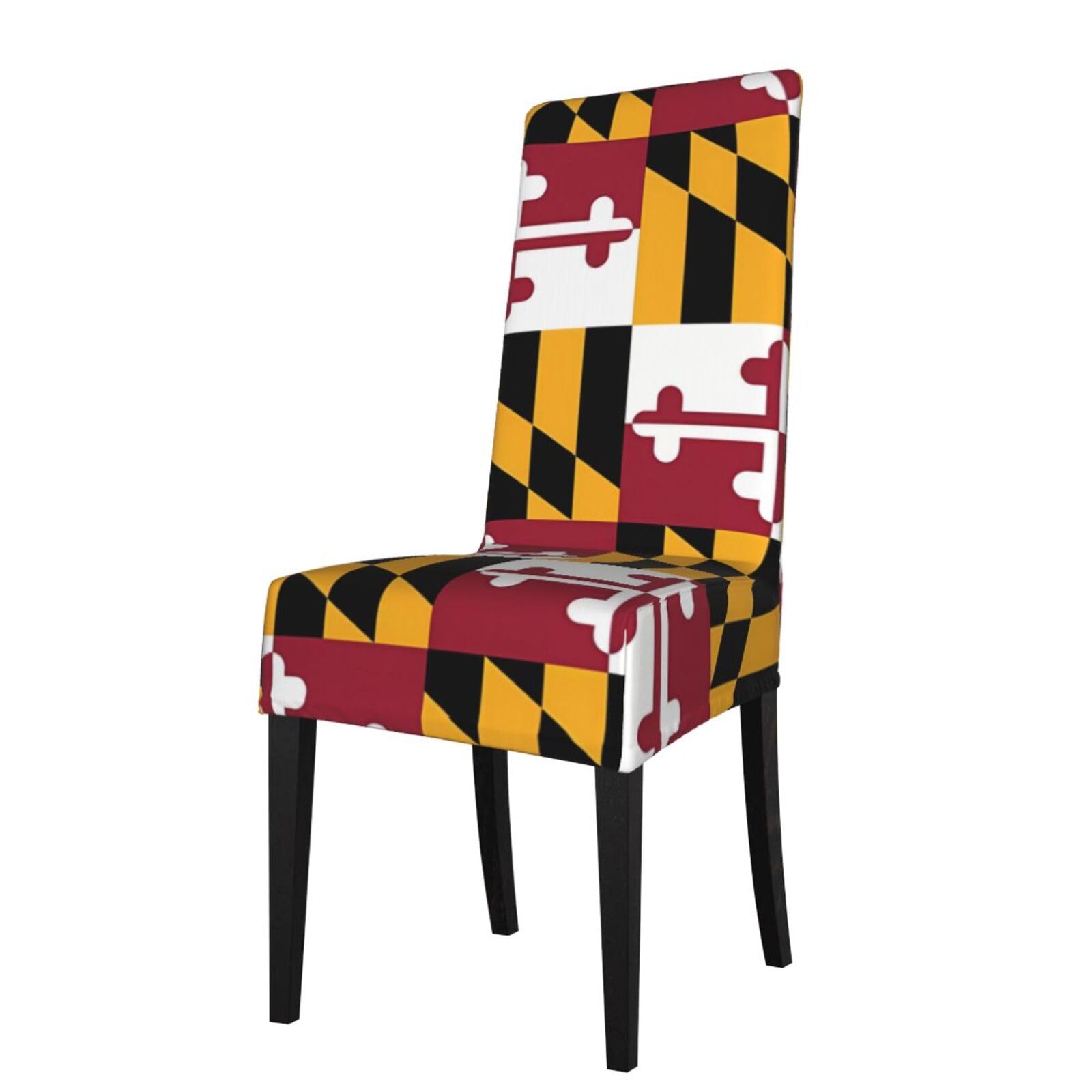 YYHWHJDE Flag of Maryland Prints Protection Cover for Dining Chair – Stretchable Slipcovers for a Refreshing Dining Room Makeover