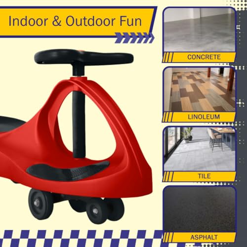 Image of Wiggle Car - Ride on Toy for Ages 3 and Up - Toddler Ride on Toys with no Batteries, Gears, or Pedals Just Twist, Wiggle, and Go by Lil' Rider (Red)