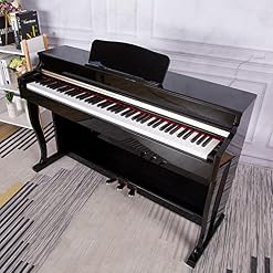 Piano numérique 88 touches pondérées Grade Hammer Action Keyboard Piano droit domestique avec USB/MIDI, support de meubles, triple pédales for débutant et professionnel (Color : Black) - Les Beatles, Paul McCartney, John Lennon, RIngo Starr, George Harrison Piano numérique 88 touches pondérées Grade Hammer Action Keyboard Piano droit domestique avec USB/MIDI, support de meubles, triple pédales for débutant et professionnel (Color : Black) – Image 3
