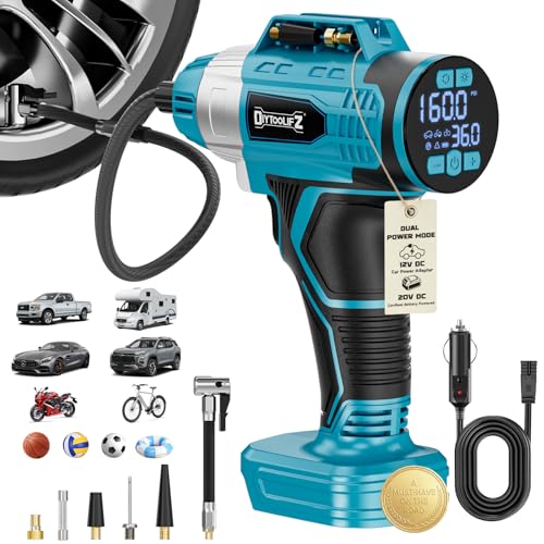 Image of 2X Faster 160PSI Cordless Tire Inflator Compatible with Makita 18V Battery