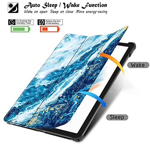 Image of Robustrion Smart Trifold Hard Back Flip Stand Case Cover for Samsung Galaxy Tab A8 10.5 inch [SM-X200 /X205 /X207] 2022 - Sandy Wave
